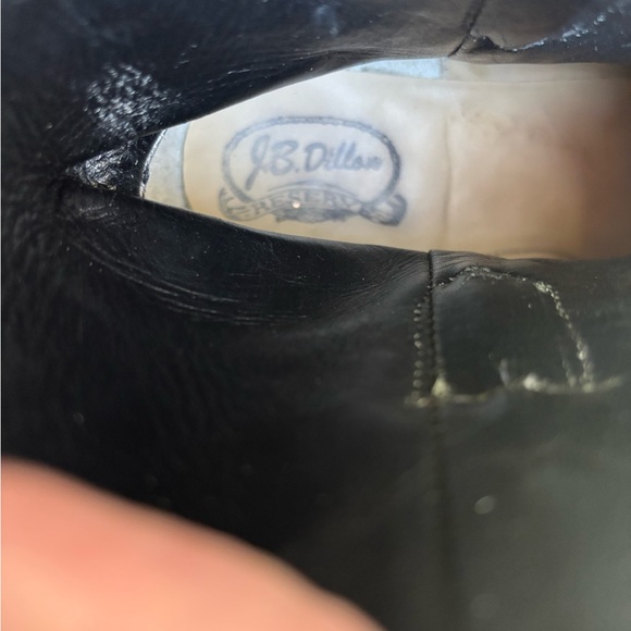 J.B. Dillon Reserve White & Glittery Inlay Cutout Leather Cowboy Booties, Sz 11 - Picture 4 of 8